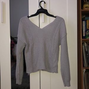 grayish lavender sweater